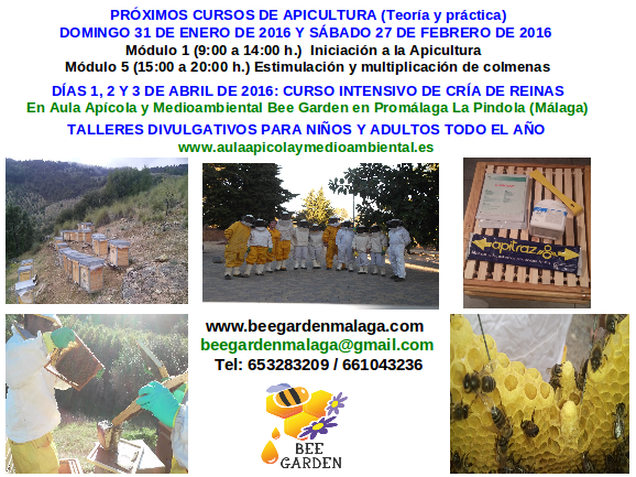 Cursos apicultura inicio 2016 Bee Garden