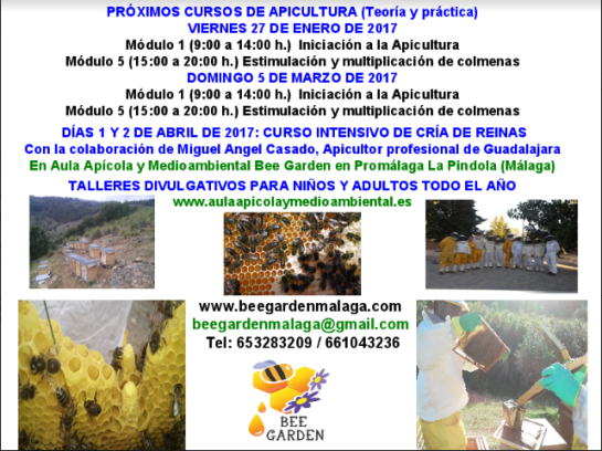 Cursos de Apicultura Bee Garden 1º Trimestre de 2017